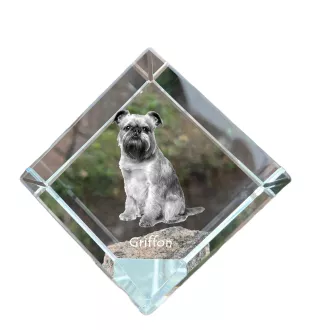 Gryfonik brukselski kostka kryształowa z psem Art-Dog