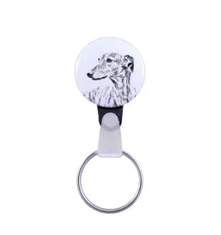 Lévrier anglais, Greyhound - porte-clés avec l'image d'un chien, pendentif avec la propre graphique de la marque Art-Dog