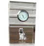 Brüsseler Griffon, Griffon Bruxellois - Glasuhr mit Foto, Foto eines Hundes im Kristall, personalisierte Tischuhr für das Büro der Marke Art-Dog