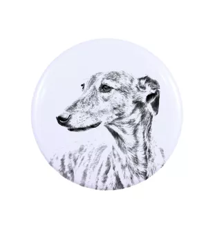 Greyhound, Grosser Englischer Windhund - Anstecknadel mit Ihrem Hund, fügen Sie Ihr eigenes Foto hinzu, Marke Art-Dog