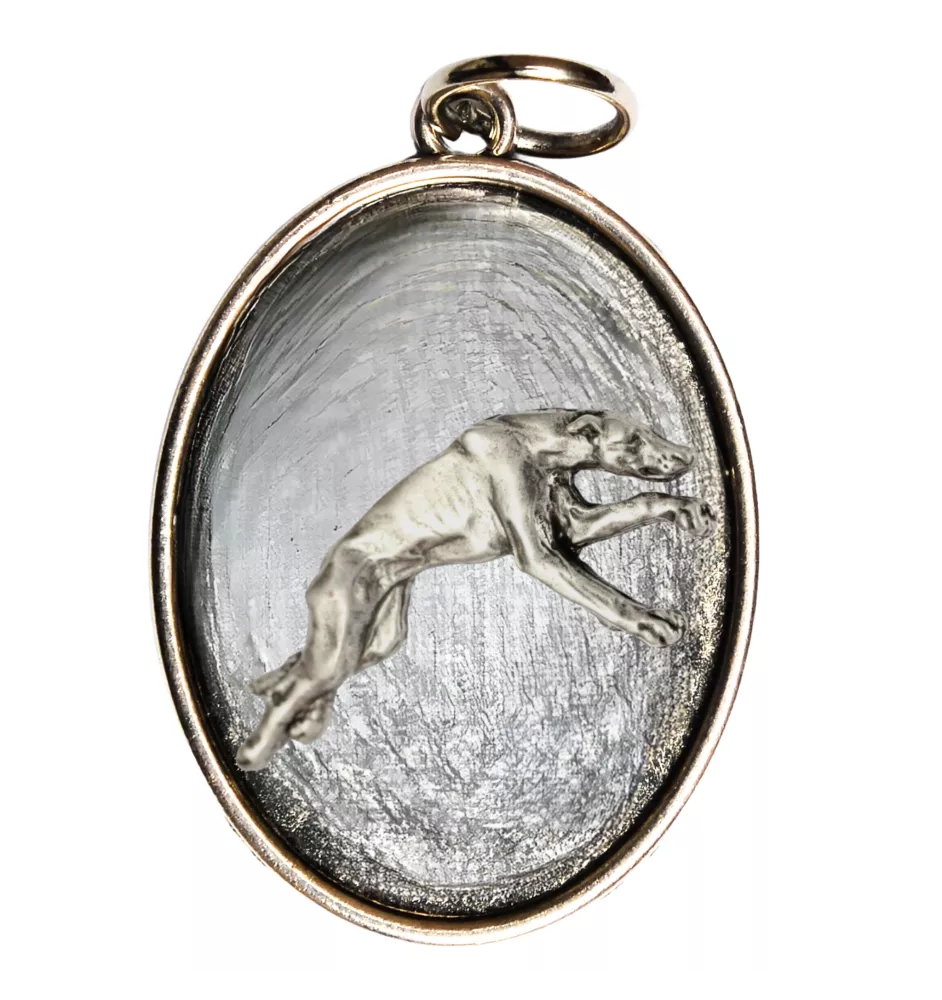 Lévrier anglais, Greyhound - collier avec chien, pendentif pour maman de chien, bijoux uniques de la marque Art-Dog