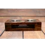 Greyhound, English Greyhound - wooden stand with bowls for a dog, steel dog bowls, a gift for adopting a dog from the Art-Dog brand