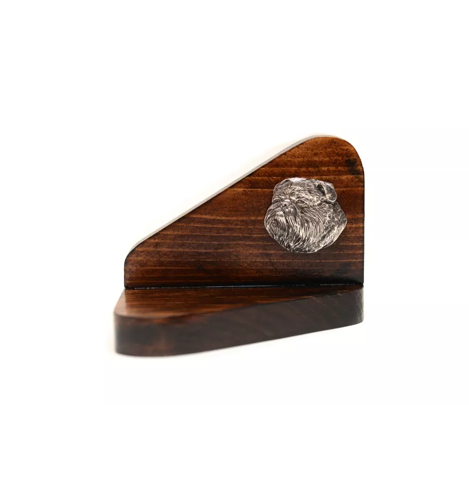Griffon bruxellois I - bougeoir en bois avec un chien, support pour bougie chauffe-plat, lieu de mémoire pour chien de la marque Art-Dog