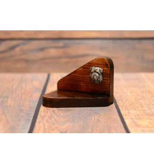 Brüsseler Griffon, Griffon Bruxellois - Holzkerzenhalter mit Hund, Teelichthalter, Gedenkstätte für den Hund der Marke Art-Dog