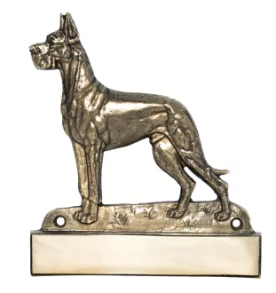 Deutsche Dogge, Ulmer Dogge, Große Dogge I - Haustürschild mit Hund, Messingschild mit Namen, personalisiertes Türschild mit Markennamen Art-Dog