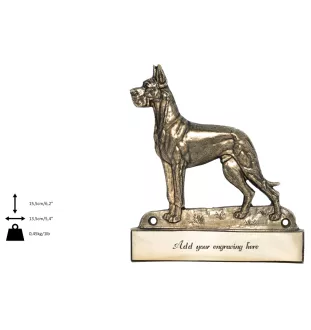 Deutsche Dogge, Ulmer Dogge, Große Dogge I - Haustürschild mit Hund, Messingschild mit Namen, personalisiertes Türschild mit Markennamen Art-Dog