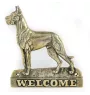 Deutsche Dogge, Ulmer Dogge, Große Dogge I - Türschild mit Hund, messingfarbenes Willkommensschild, einzigartiges Schild mit der Aufschrift Welcome von der Marke Art-Dog
