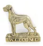 Great Dane II - a door sign with a dog, a brass welcome plaque, a unique sign with the inscription Welcome from the Art-Dog brand