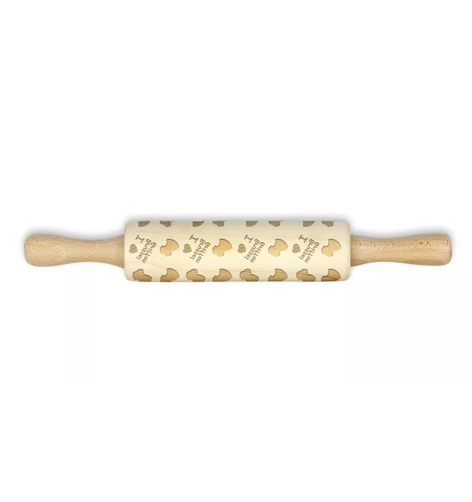 Griffon Bruxellois, Brussels Griffon - small rolling pin with a dog pattern, a rolling pin for children's dough, decorating ceramic clay by Art-Dog brand