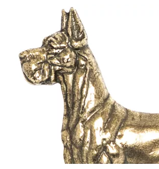 Great Dane I - key holder with a dog, brass handle for dog accessories, an elegant decoration for the hallway from the Art-Dog brand.
