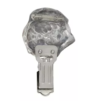 Great Dane - brooch with a clip, holder for a start number, silver-plated dog show pin from the Art-Dog brand