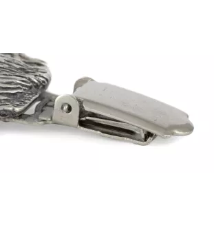 Great Dane - brooch with a clip, holder for a start number, silver-plated dog show pin from the Art-Dog brand