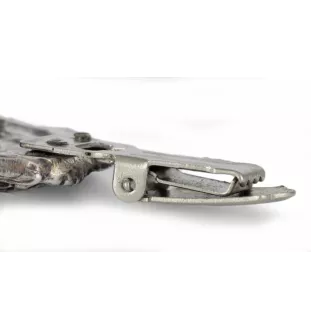 Great Dane - brooch with a clip, holder for a start number, silver-plated dog show pin from the Art-Dog brand