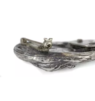 Great Dane - brooch with a clip, holder for a start number, silver-plated dog show pin from the Art-Dog brand