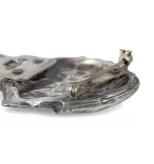 Great Dane - brooch with a clip, holder for a start number, silver-plated dog show pin from the Art-Dog brand