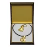 Dogue allemand, Grand danois I - porte-clés et collier avec chien dans une boîte, produit plaqué or de haute qualité, marque Art-Dog