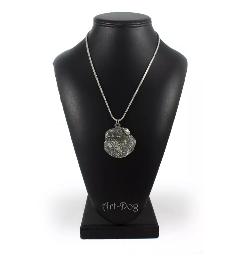 Brüsseler Griffon, Griffon Bruxellois I - Halskette mit Hund, Hundeanhänger an einer silbernen Kette, einzigartiger Schmuck der Marke Art-Dog