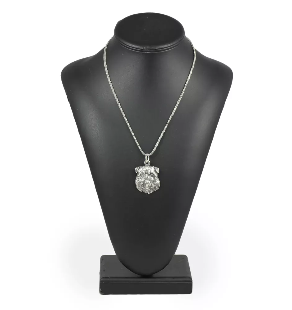 Griffon Bruxellois, Brussels Griffon - necklace with a dog, dog pendant on a silver chain, unique jewelry from the Art-Dog brand
