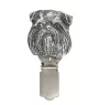 Griffon Bruxellois, Brussels Griffon - brooch with a clip, holder for a start number, silver-plated dog show pin from the Art-Dog brand