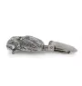 Griffon Bruxellois, Brussels Griffon - brooch with a clip, holder for a start number, silver-plated dog show pin from the Art-Dog brand