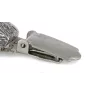 Griffon Bruxellois, Brussels Griffon - brooch with a clip, holder for a start number, silver-plated dog show pin from the Art-Dog brand