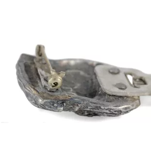 Griffon bruxellois - broche avec pince, support pour numéro de départ, épingle argentée pour exposition de chiens de la marque Art-Dog