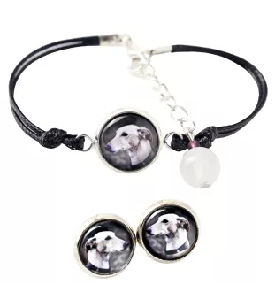 Greyhound, English Greyhound - a set of jewelry with your photo, a woman's ornament, handmade item, a product made with passion for creating the Art-Dog brand.