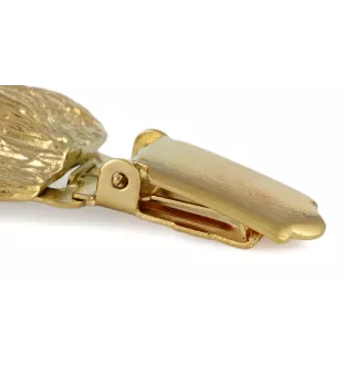 Griffon bruxellois - broche avec pince, support doré pour numéro de départ, élégante épingle pour exposition de chiens de la marque Art-Dog