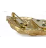 Griffon Bruxellois, Brussels Griffon - brooch with a clip, gold-plated holder for a race number, elegant dog show pin from Art-Dog brand