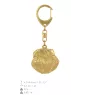 Griffon bruxellois I - porte-clés et collier avec chien dans une boîte, produit plaqué or de haute qualité, marque Art-Dog