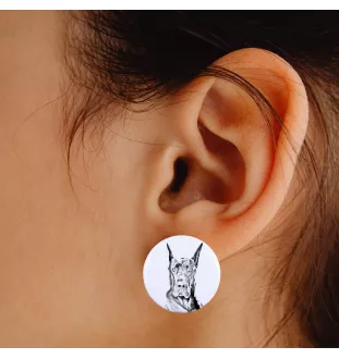 Dogue allemand, Grand danois - boucles d'oreilles uniques avec un chien, votre animal de compagnie sur un porte-clés, marque propre Art-Dog