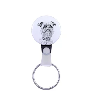 Griffon Bruxellois, Brussels Griffon - keychain with a dog portrait, pendant with the brand's own Art-Dog graphics