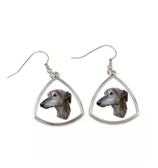 Greyhound, English Greyhound - earrings with a picture and the inscription geometric dog Art-Dog