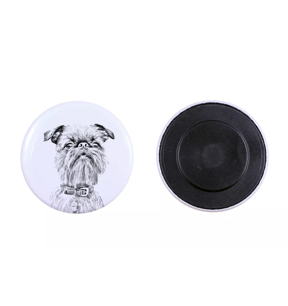 Brüsseler Griffon, Griffon Bruxellois Magnet mit einem Hundepfotenabdruck, außergewöhnlich leicht, starker Magnet, handgefertigtes Produkt der Marke Art-Dog
