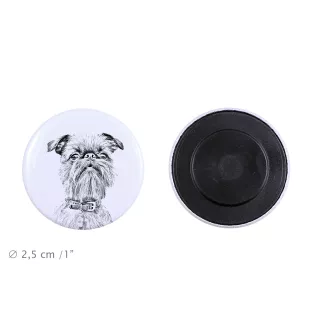 Brüsseler Griffon, Griffon Bruxellois Magnet mit einem Hundepfotenabdruck, außergewöhnlich leicht, starker Magnet, handgefertigtes Produkt der Marke Art-Dog