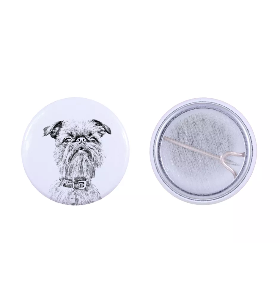 Griffon Bruxellois, Brussels Griffon - pin with your dog, add your own photo, Art-Dog brand
