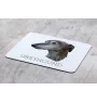 Greyhound, Grosser Englischer Windhund - geometrisches Mauspad mit Bild und Aufschrift von Art-Dog