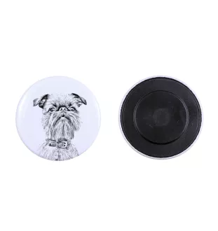 Griffon bruxellois - aimant avec un œil de chien, exceptionnellement léger, aimant puissant, produit fabriqué à la main par la marque Art-Dog