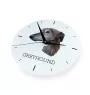 Lévrier anglais, Greyhound - horloge murale géométrique avec photo et logo de la marque Art-Dog