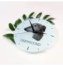 Greyhound, English Greyhound - geometric wall clock with a picture and the brand name Art-Dog
