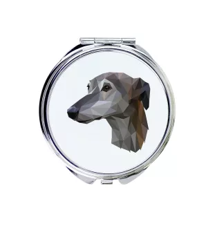 Greyhound, English Greyhound - mirror with a geometric design and the brand name Art-Dog
