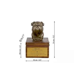 Griffon bruxellois - urne pour les cendres du chien avec une statuette, petite urne pour chien, urne personnalisée avec le buste du chien de la marque Art-Dog