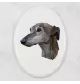 Greyhound, Grosser Englischer Windhund - Fliese mit geometrischem Bild und Schriftzug der Marke Art-Dog