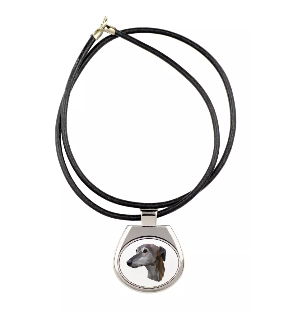 Greyhound, English Greyhound - necklace with a geometric design and the inscription "Art-Dog"