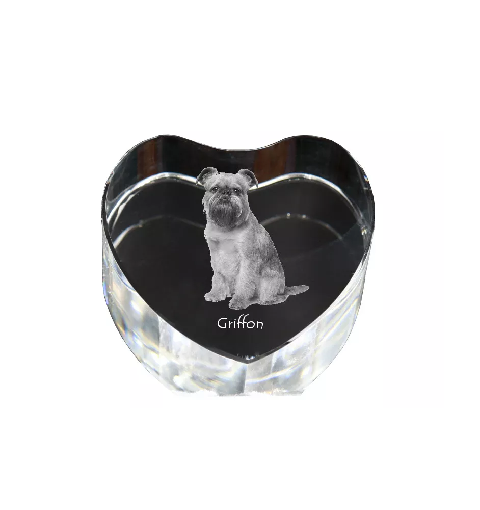 Griffon bruxellois - une photo de chien dans un cristal, un cœur en cristal, un cadre photo exceptionnel de la marque Art-Dog