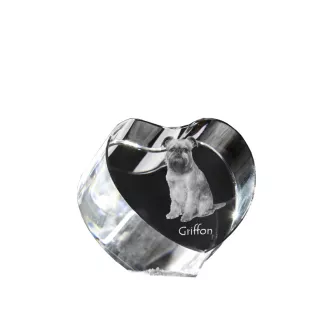 Griffon bruxellois - une photo de chien dans un cristal, un cœur en cristal, un cadre photo exceptionnel de la marque Art-Dog
