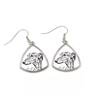 Lévrier anglais, Greyhound - boucles d'oreilles avec chien, boucles d'oreilles pendantes avec photo, bijoux personnalisés avec impression de la marque Art-Dog