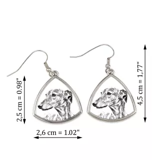 Greyhound, English Greyhound - dog earrings, hanging earrings with a picture, personalized jewelry with Art-Dog brand print