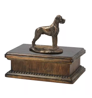 Dog niemiecki II drewniana niska urna Art-Dog