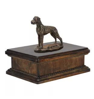 Dog niemiecki II drewniana niska urna Art-Dog
